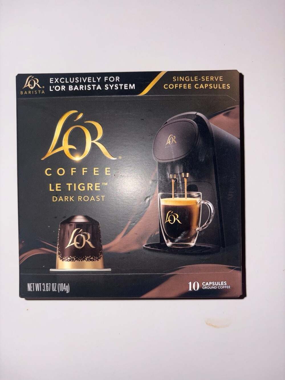 L'OR Le Tigre Dark Roast Coffee Capsules for L'OR Barista System, 10 Count